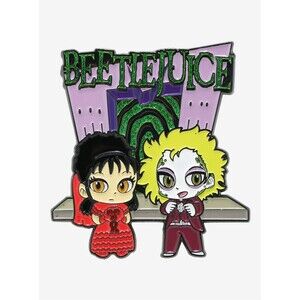 New Bioworld Beetlejuice Wedding Chibi Lydia Green Collectible Enamel Pin
